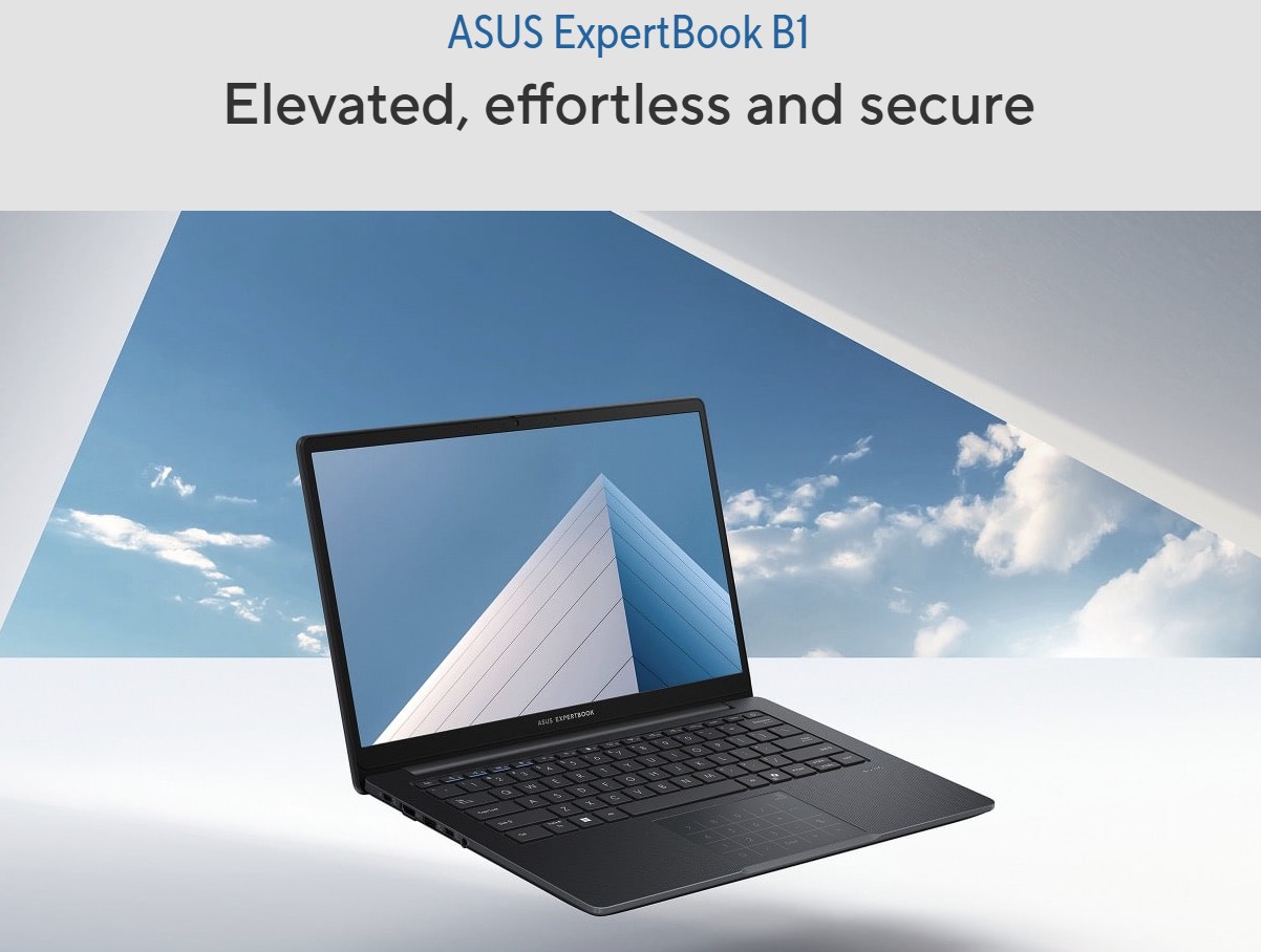 ASUS ExpertBook B1 14' FHD Intel i7-1355U 16GB 512GB SSD Windows 11 PRO, UHD Graphics, Backlit, Finger Print, WIFI6 BT, CAM 1.4kg 1yr OS B1403CVA-S62445X